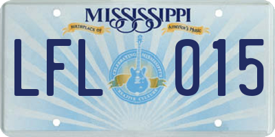 MS license plate LFL015