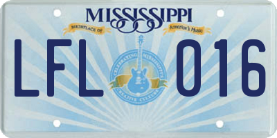 MS license plate LFL016
