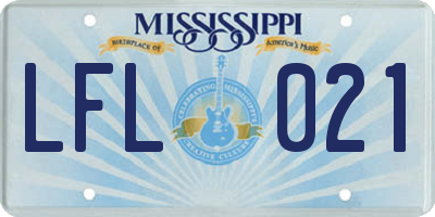 MS license plate LFL021