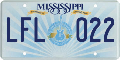 MS license plate LFL022