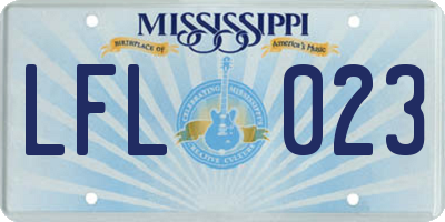 MS license plate LFL023