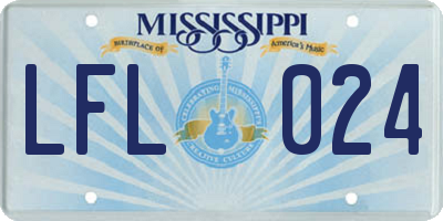 MS license plate LFL024