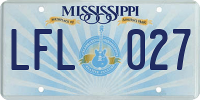 MS license plate LFL027