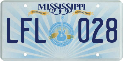 MS license plate LFL028