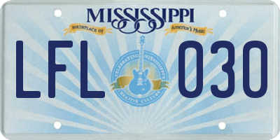 MS license plate LFL030