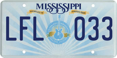 MS license plate LFL033