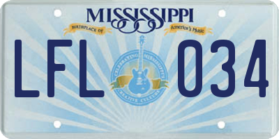 MS license plate LFL034