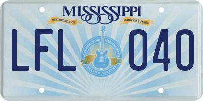MS license plate LFL040
