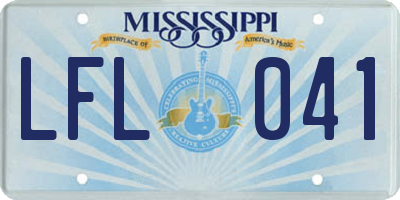 MS license plate LFL041