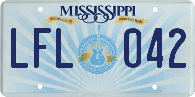 MS license plate LFL042