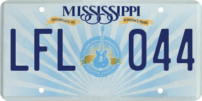 MS license plate LFL044