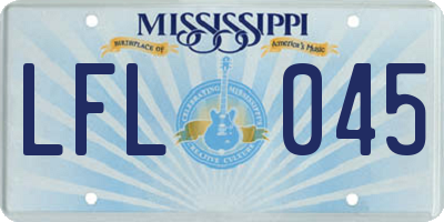MS license plate LFL045