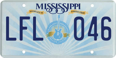 MS license plate LFL046