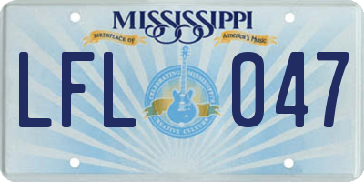 MS license plate LFL047