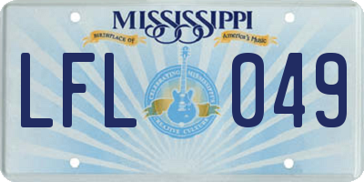 MS license plate LFL049