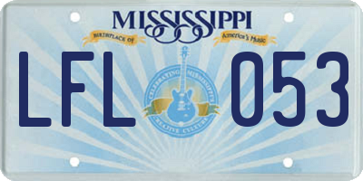 MS license plate LFL053