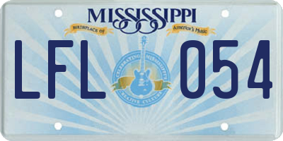 MS license plate LFL054