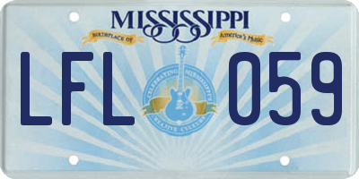 MS license plate LFL059
