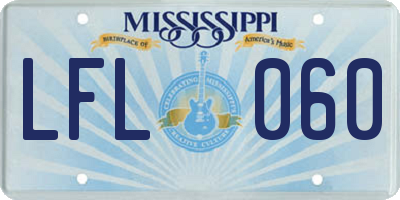 MS license plate LFL060