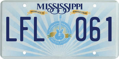 MS license plate LFL061