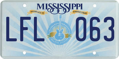 MS license plate LFL063