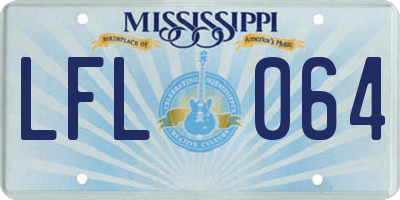 MS license plate LFL064