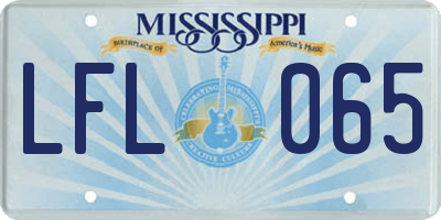 MS license plate LFL065