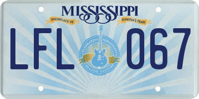 MS license plate LFL067