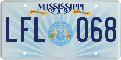 MS license plate LFL068