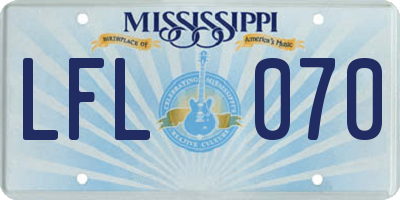 MS license plate LFL070
