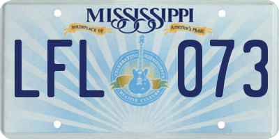MS license plate LFL073