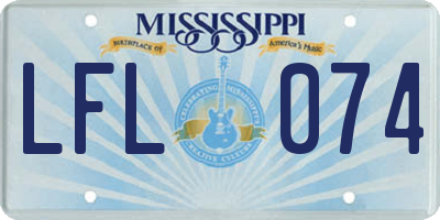 MS license plate LFL074