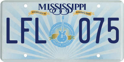 MS license plate LFL075