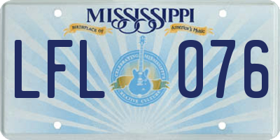 MS license plate LFL076