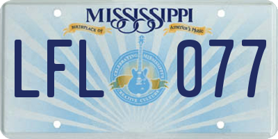 MS license plate LFL077