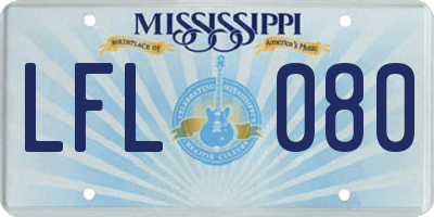 MS license plate LFL080