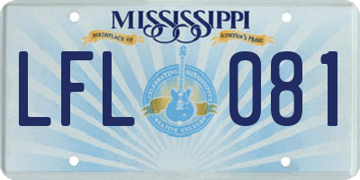 MS license plate LFL081