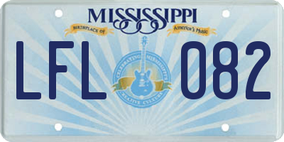 MS license plate LFL082