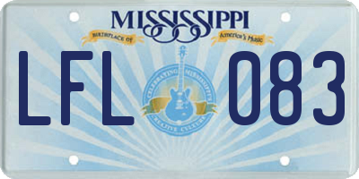 MS license plate LFL083