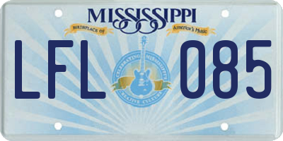 MS license plate LFL085