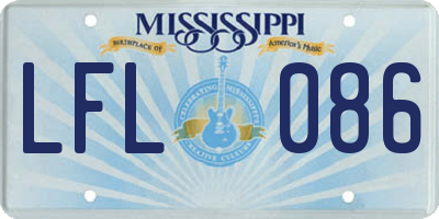 MS license plate LFL086
