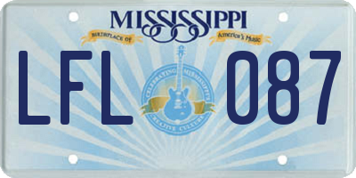 MS license plate LFL087