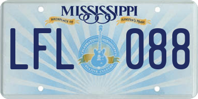 MS license plate LFL088
