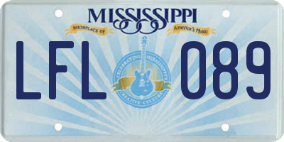 MS license plate LFL089