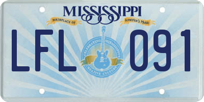 MS license plate LFL091