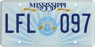 MS license plate LFL097