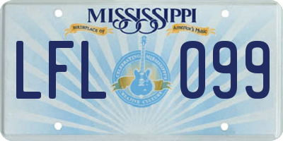 MS license plate LFL099