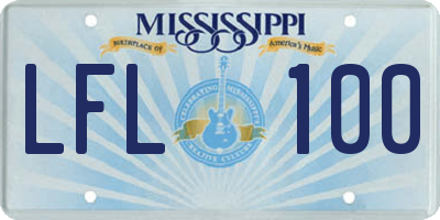 MS license plate LFL100