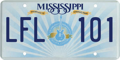 MS license plate LFL101