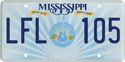 MS license plate LFL105